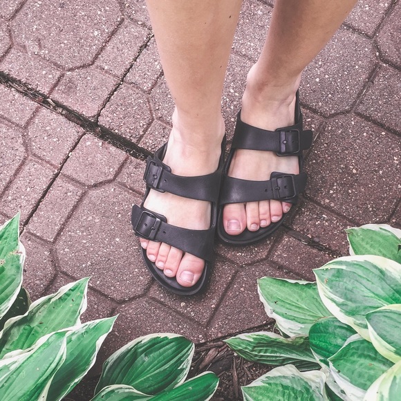 Birkenstock Shoes - Birkenstock Arizona Eva black buckle sandals